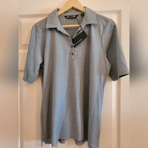 Travis Mathew LADIES Polo Lifestyle Perf. Green Heather Pima Cotton LARGE - NWT